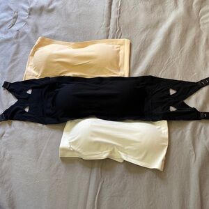 3 Strapless Bandeau Bras Small